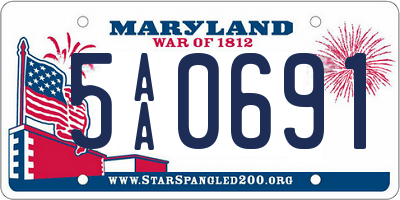 MD license plate 5AA0691