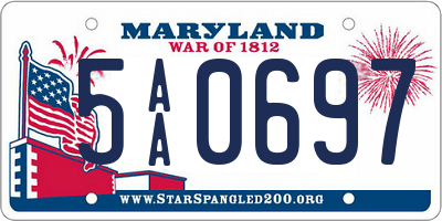 MD license plate 5AA0697