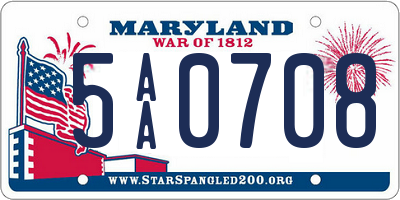 MD license plate 5AA0708