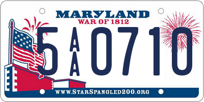 MD license plate 5AA0710