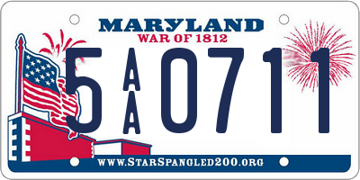 MD license plate 5AA0711