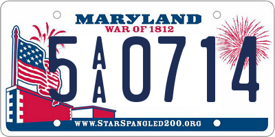 MD license plate 5AA0714