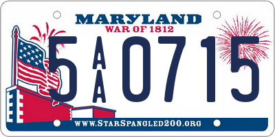 MD license plate 5AA0715