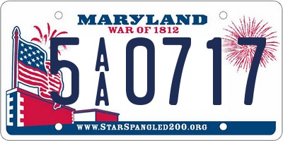 MD license plate 5AA0717