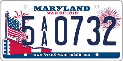 MD license plate 5AA0732