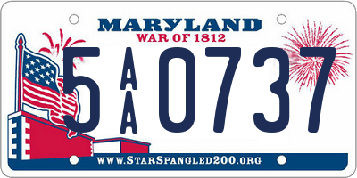 MD license plate 5AA0737