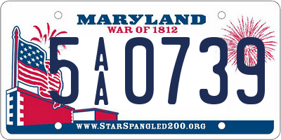 MD license plate 5AA0739