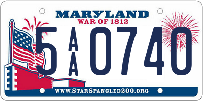 MD license plate 5AA0740