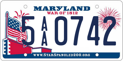 MD license plate 5AA0742