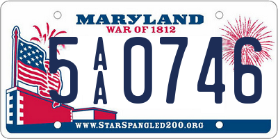 MD license plate 5AA0746