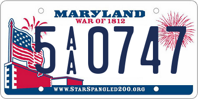 MD license plate 5AA0747