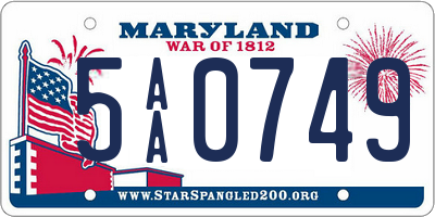 MD license plate 5AA0749