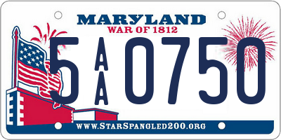 MD license plate 5AA0750