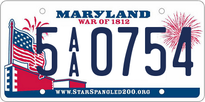 MD license plate 5AA0754