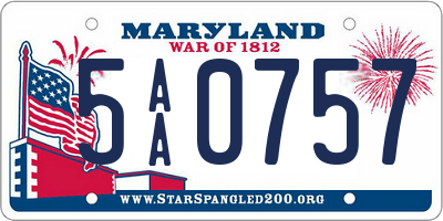 MD license plate 5AA0757