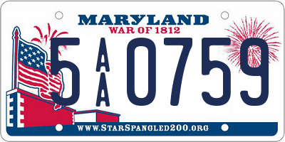 MD license plate 5AA0759