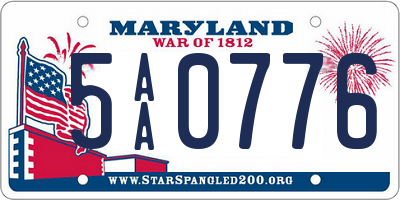 MD license plate 5AA0776