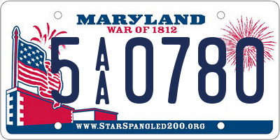 MD license plate 5AA0780