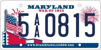 MD license plate 5AA0815