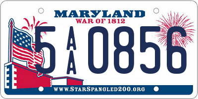 MD license plate 5AA0856