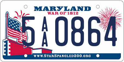 MD license plate 5AA0864