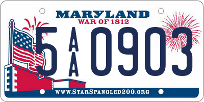 MD license plate 5AA0903