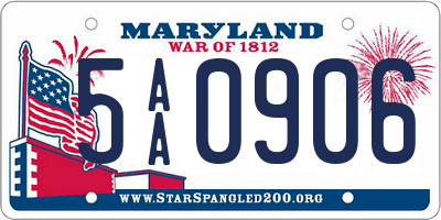 MD license plate 5AA0906