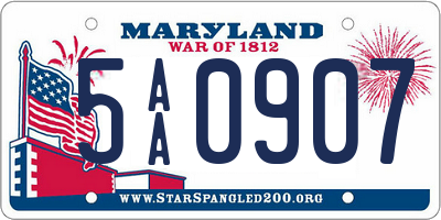 MD license plate 5AA0907