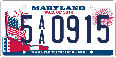 MD license plate 5AA0915