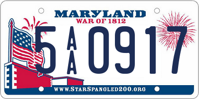 MD license plate 5AA0917