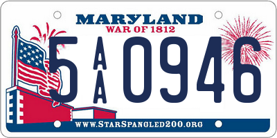 MD license plate 5AA0946