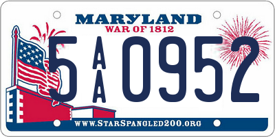 MD license plate 5AA0952