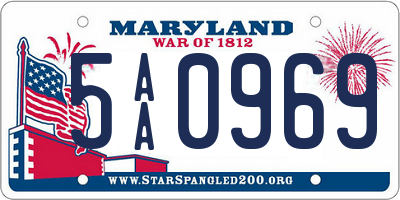 MD license plate 5AA0969