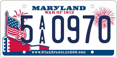 MD license plate 5AA0970