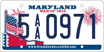 MD license plate 5AA0971