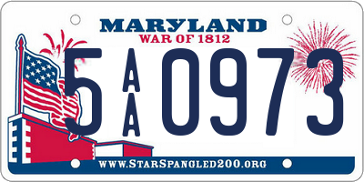 MD license plate 5AA0973