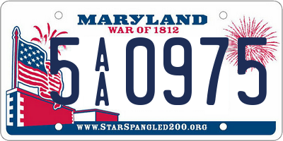 MD license plate 5AA0975