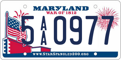 MD license plate 5AA0977