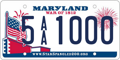 MD license plate 5AA1000