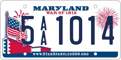 MD license plate 5AA1014