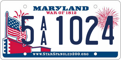 MD license plate 5AA1024