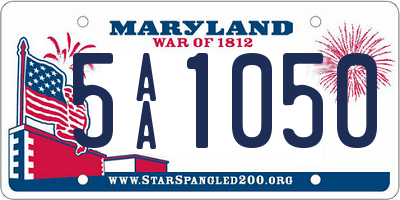 MD license plate 5AA1050