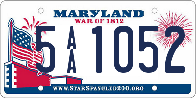 MD license plate 5AA1052