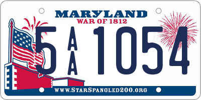 MD license plate 5AA1054