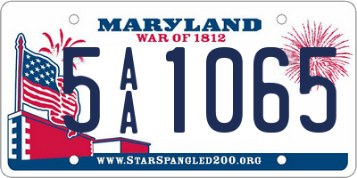 MD license plate 5AA1065