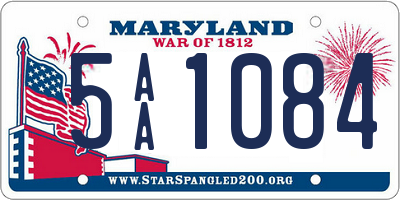 MD license plate 5AA1084