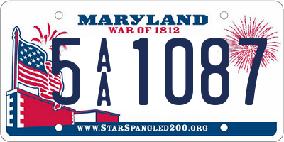 MD license plate 5AA1087