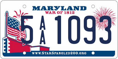 MD license plate 5AA1093