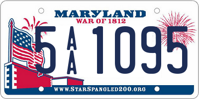 MD license plate 5AA1095