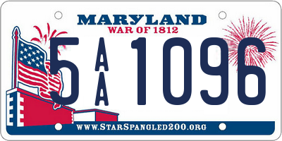 MD license plate 5AA1096